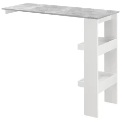 Table de Bar Bromölla 120 x 45 x 106 cm Effet Béton Blanc en.casa