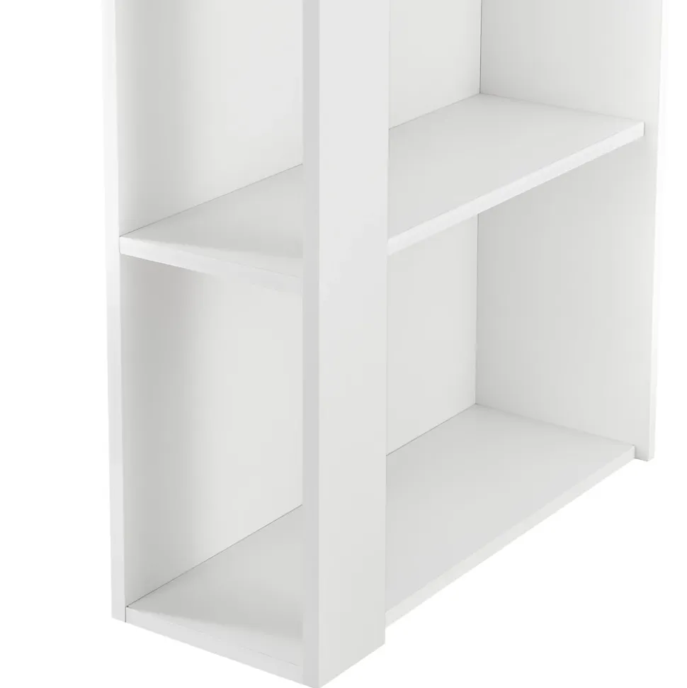 Table de Bar Danderyd 3 Etagères 120x60x106 cm Blanc Effet Béton en.casa