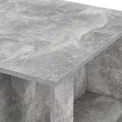 Table de Bar Danderyd 3 Etagères 120x60x106 cm Effet Béton en.casa