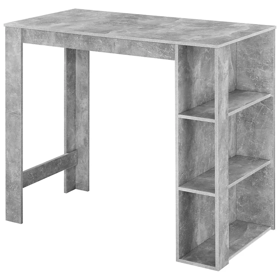 Table de Bar Danderyd 3 Etagères 120x60x106 cm Effet Béton en.casa