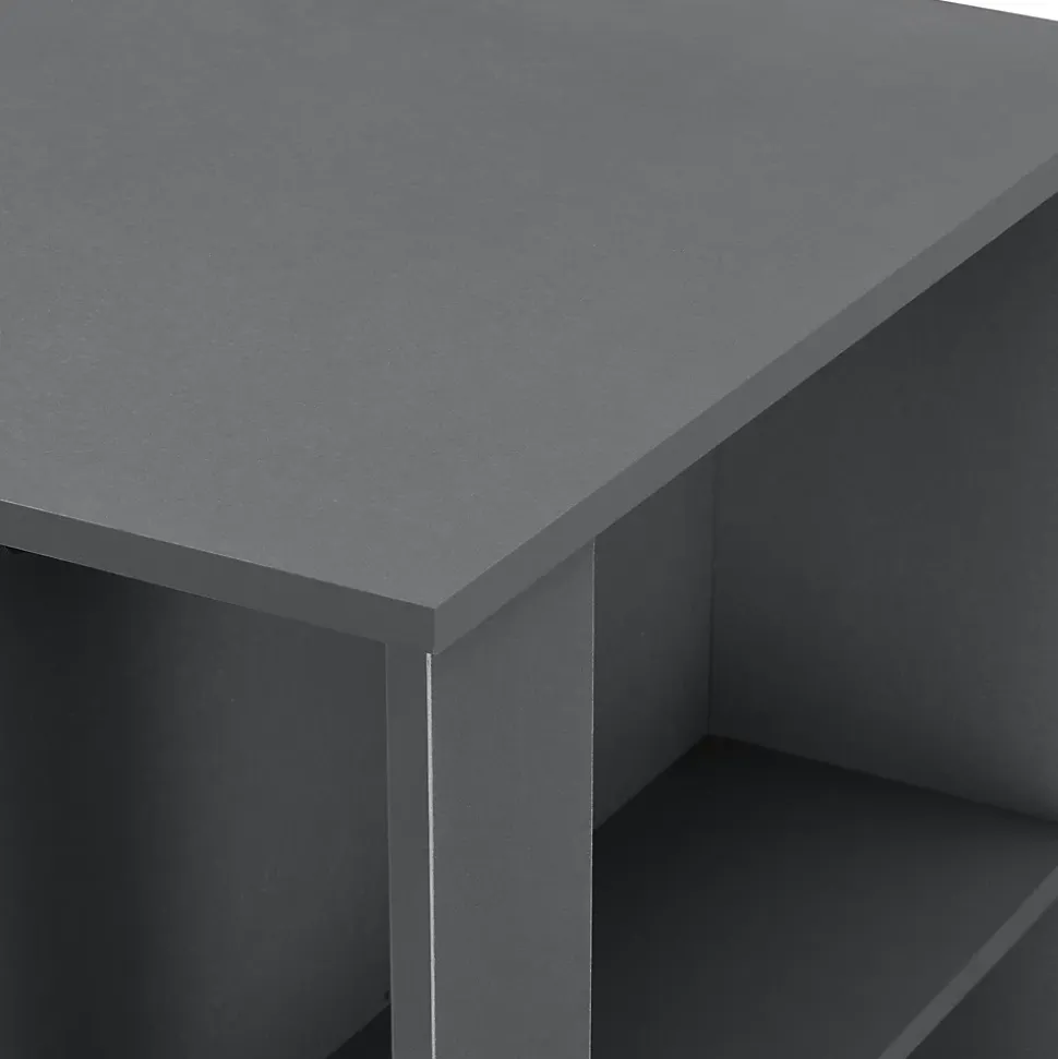 Table de Bar Danderyd 3 Etagères 120x60x106 cm Gris Foncé en.casa