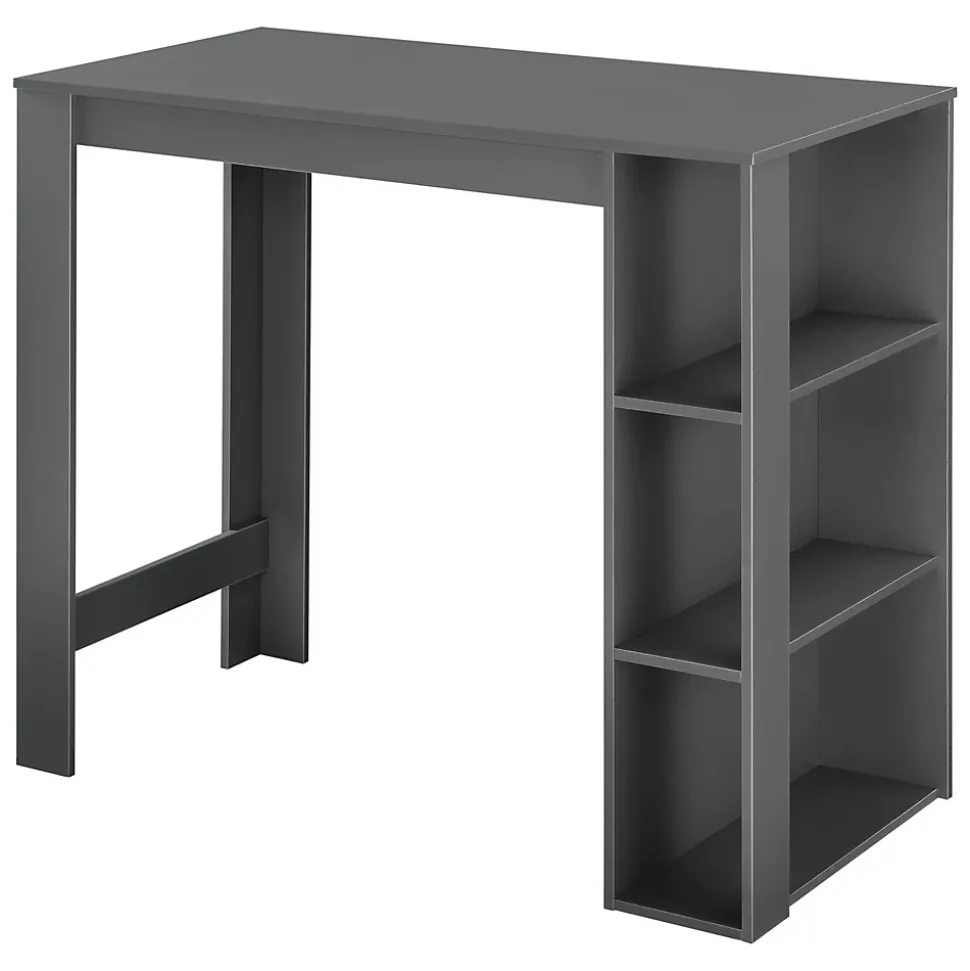 Table de Bar Danderyd 3 Etagères 120x60x106 cm Gris Foncé en.casa