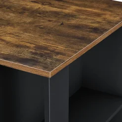 Table de Bar Danderyd 3 Etagères 120x60x106 cm Noir Chêne Foncé en.casa
