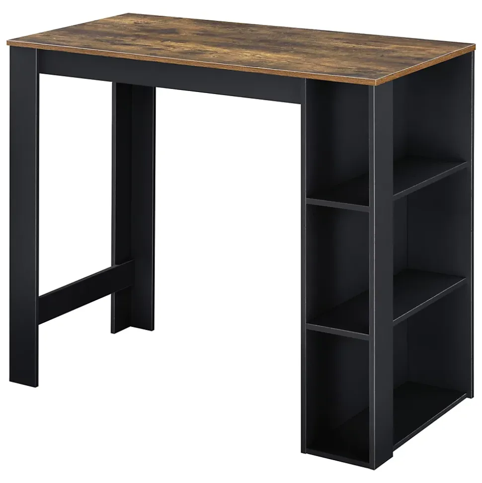 Table de Bar Danderyd 3 Etagères 120x60x106 cm Noir Chêne Foncé en.casa