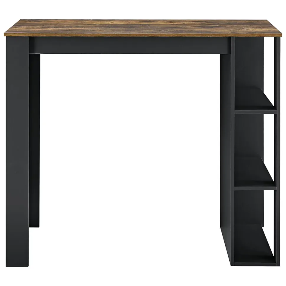 Table de Bar Danderyd 3 Etagères 120x60x106 cm Noir Chêne Foncé en.casa