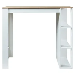 Table de Bar Danderyd 3 Étagères 120x60x106 cm Effet Chêne Blanc en.casa