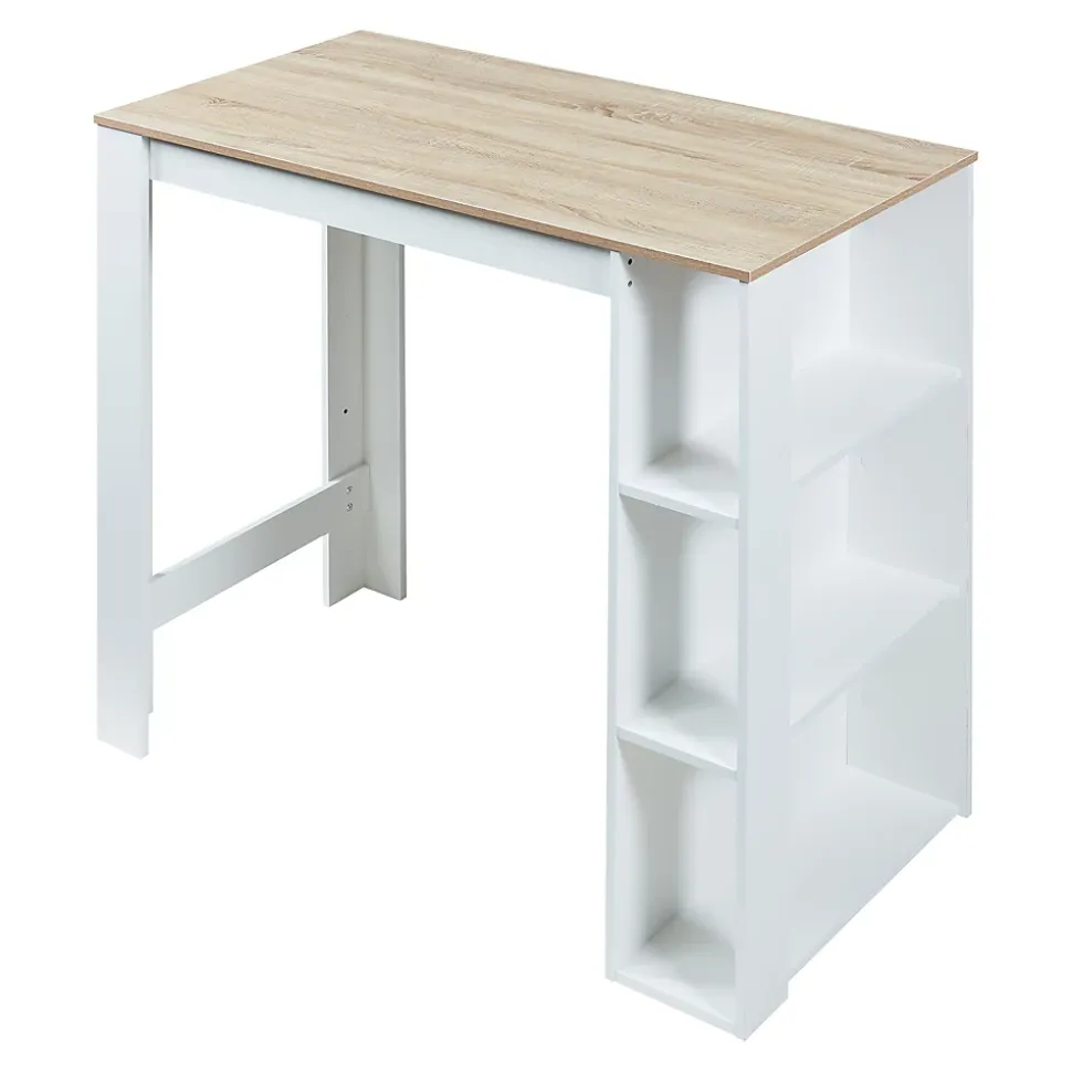 Table de Bar Danderyd 3 Étagères 120x60x106 cm Effet Chêne Blanc en.casa