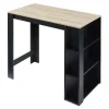 Table de Bar Danderyd 3 Étagères 120x60x106 cm Effet Chêne Noir en.casa