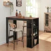 Table de Bar Danderyd 3 Étagères 120x60x106 cm Effet Noyer Noir en.casa