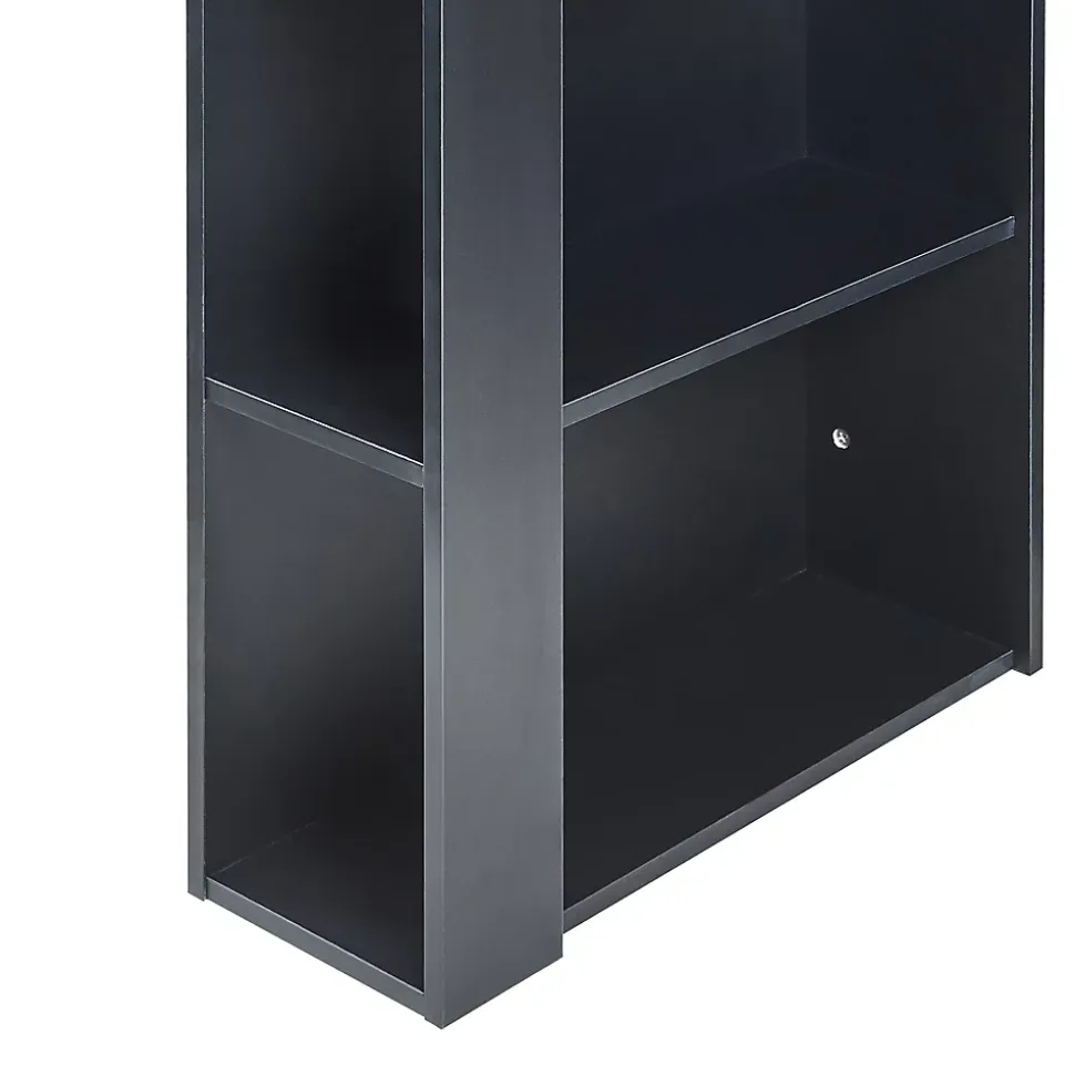Table de Bar Danderyd 3 Étagères 120x60x106 cm Effet Noyer Noir en.casa