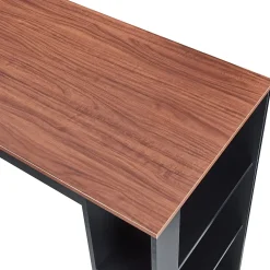 Table de Bar Danderyd 3 Étagères 120x60x106 cm Effet Noyer Noir en.casa