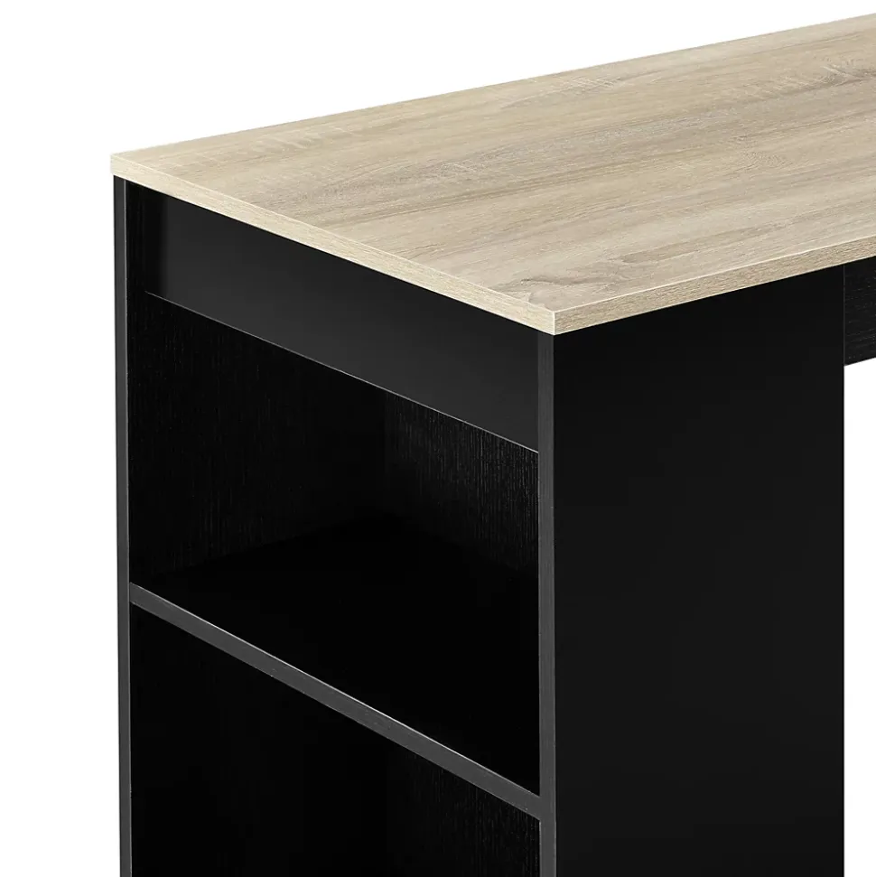 Table de Bar Kouvola 110 x 50 x 103 cm Noir Effet Chêne en.casa