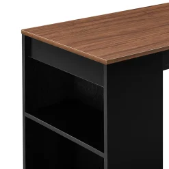 Table de Bar Kouvola 110 x 50 x 103 cm Noir Effet Noyer en.casa