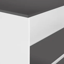 Table de bar îlot JUNO bois blanc et plateau gris