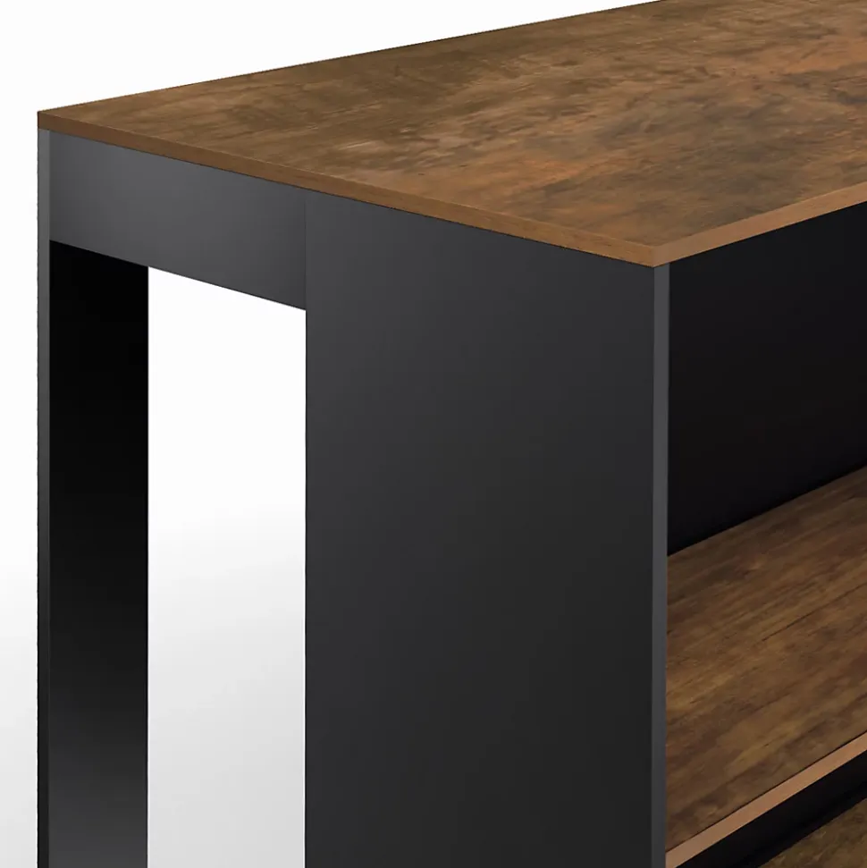 Table de bar îlot JUNO bois noir et plateau foncé HAWKINS