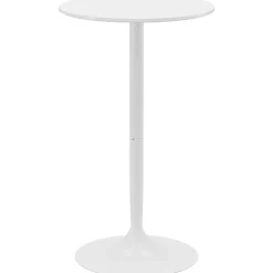 Table de bar ronde 60 cm réglable en hauteur - Blanc