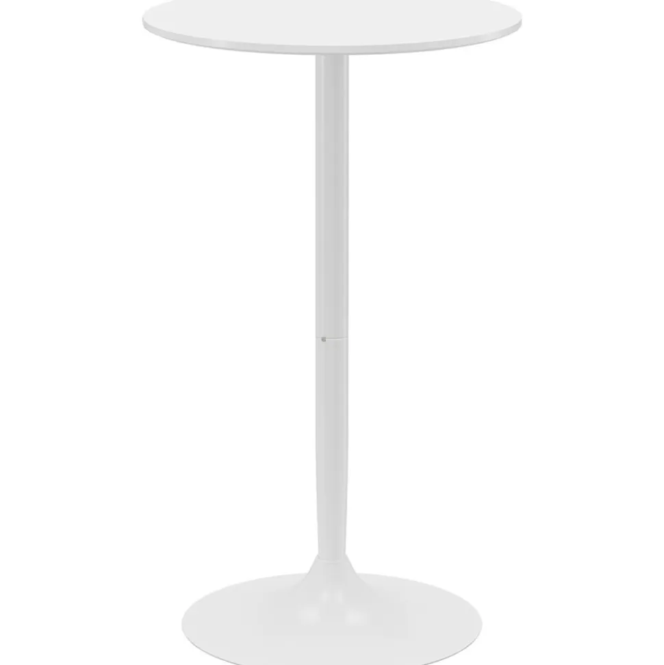 Table de bar ronde 60 cm réglable en hauteur - Blanc