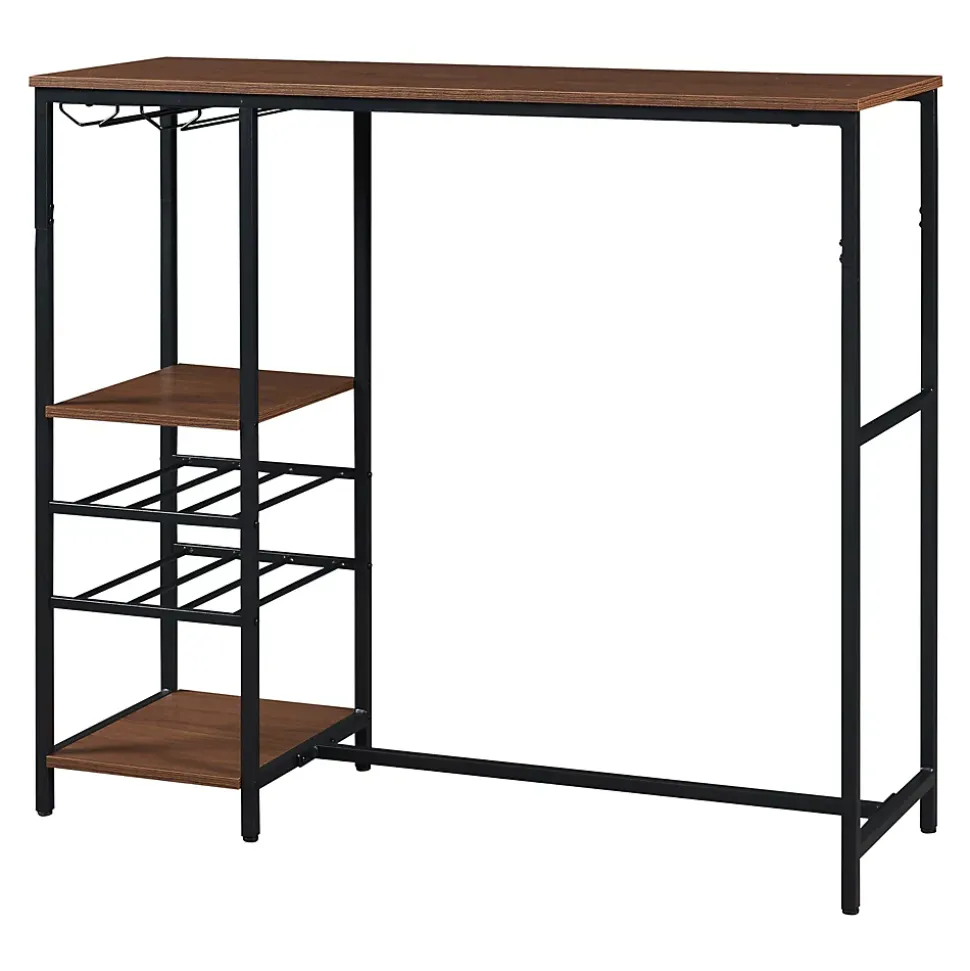 Table de bar Stjoordal 120 x 40 x 105 cm noir effet noyer en.casa