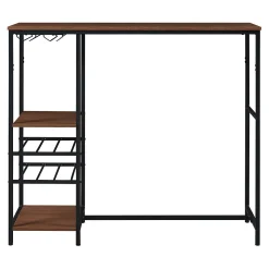 Table de bar Stjoordal 120 x 40 x 105 cm noir effet noyer en.casa