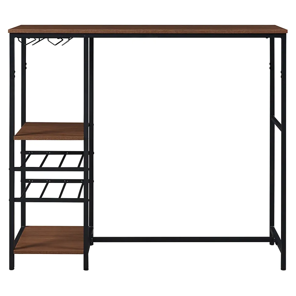Table de bar Stjoordal 120 x 40 x 105 cm noir effet noyer en.casa