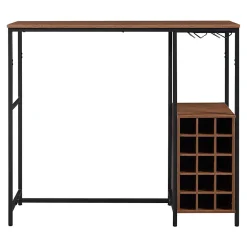 Table de bar Troondelag 120 x 40 x 105 cm noir effet noyer en.casa