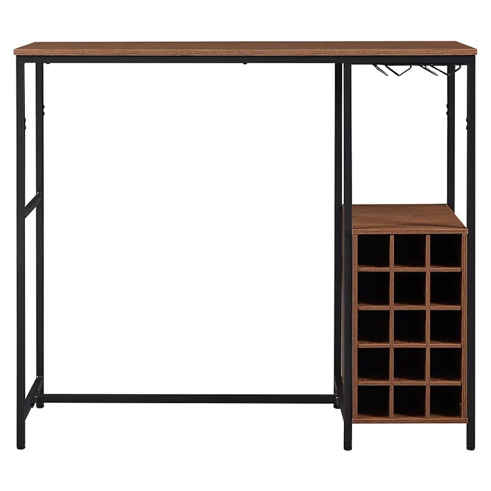 Table de bar Troondelag 120 x 40 x 105 cm noir effet noyer en.casa