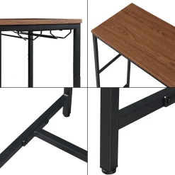 Table de bar Troondelag 120 x 40 x 105 cm noir effet noyer en.casa