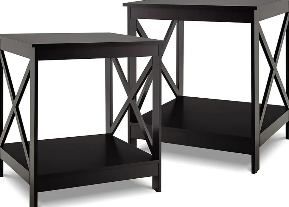 Table de Chevet à 2 Niveaux 48x45x48CM,Charge 20KG Style Moderne avec Conception en X,pour Chambre/Salon,Café