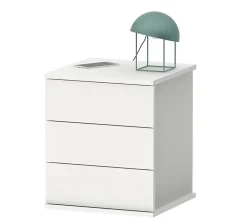 Table de chevet / Table de nuit coloris Blanc - Hauteur 48.5 x Longueur 41 x Profondeur 40 cm