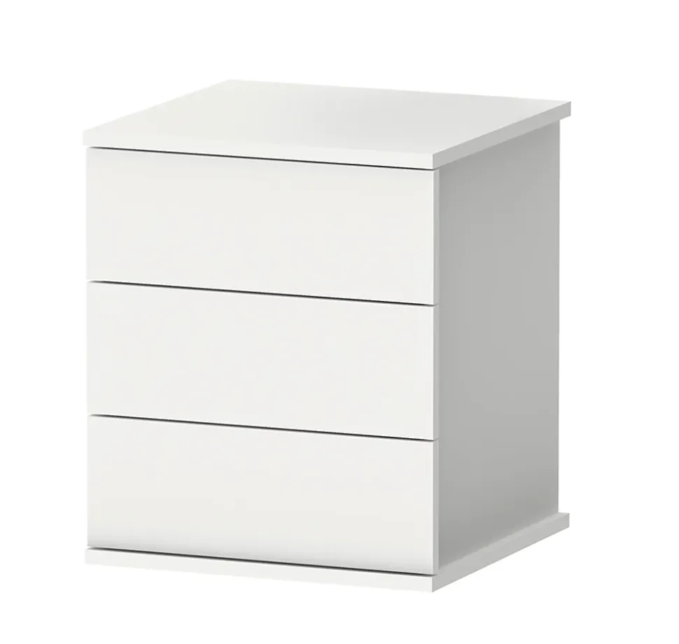 Table de chevet / Table de nuit coloris Blanc - Hauteur 48.5 x Longueur 41 x Profondeur 40 cm