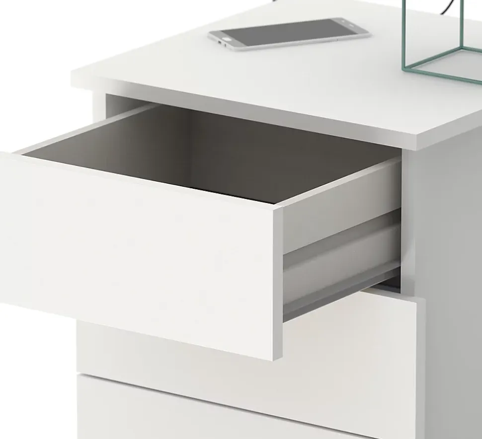 Table de chevet / Table de nuit coloris Blanc - Hauteur 48.5 x Longueur 41 x Profondeur 40 cm