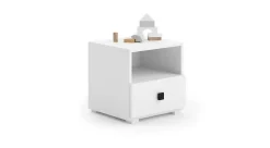 Table de chevet Emi blanc, poignée noire