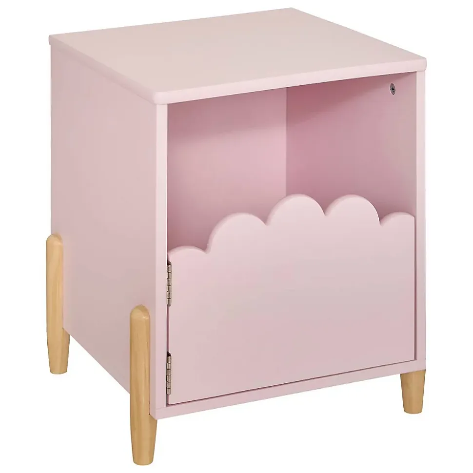 Table de chevet enfant Douceur rose 35,5x40cm - Atmosphera