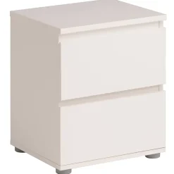 Table de chevet sur pieds 2 tiroirs blanc l. 39,8 x H. 47,6 x P. 32,8 cm Neo