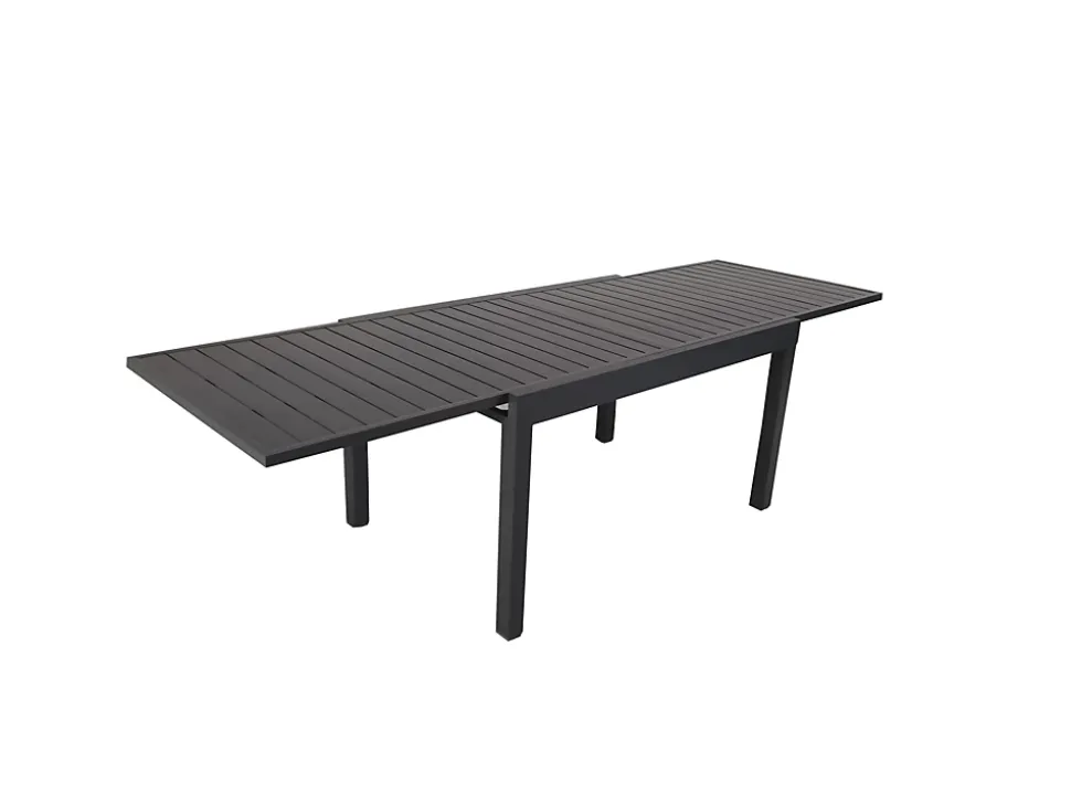 Table de jardin extensible aluminium gris anthracite L.135/270 x l.90 x H.75 cm