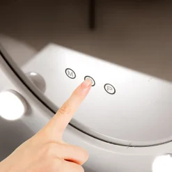 Table de maquillage coiffeuse blanc avec éclairage LED miroir et tabouret en MDF
