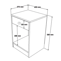 Table de nuit ELIF Bedroom nightstand - White