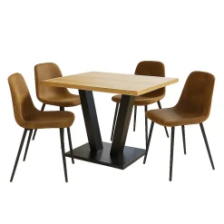 Table de salle à manger extensible effet bois 118-157cm