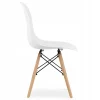 Table de salle à manger ronde blanche Valora KOVA 60 avec pieds en hêtre + 2 chaises OSAKA