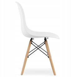 Table de salle à manger ronde blanche Valora KOVA 60 avec pieds en hêtre + 2 chaises OSAKA