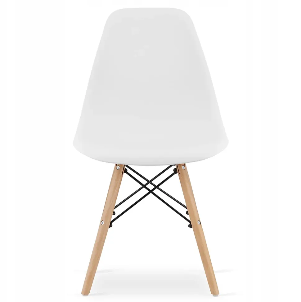 Table de salle à manger ronde blanche Valora KOVA 60 avec pieds en hêtre + 2 chaises OSAKA