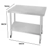 Table de Travail en Inox 76cm x 90cm x 86cm - KuKoo