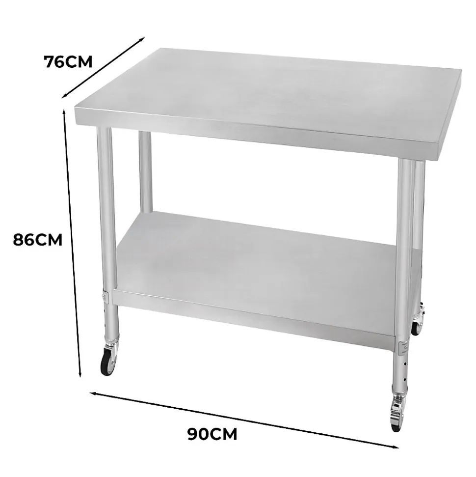 Table de Travail en Inox 76cm x 90cm x 86cm - KuKoo