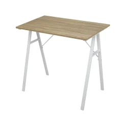 Table d'ordinateur Bureau de jeu Gaming Moderne en Acier Bois beige