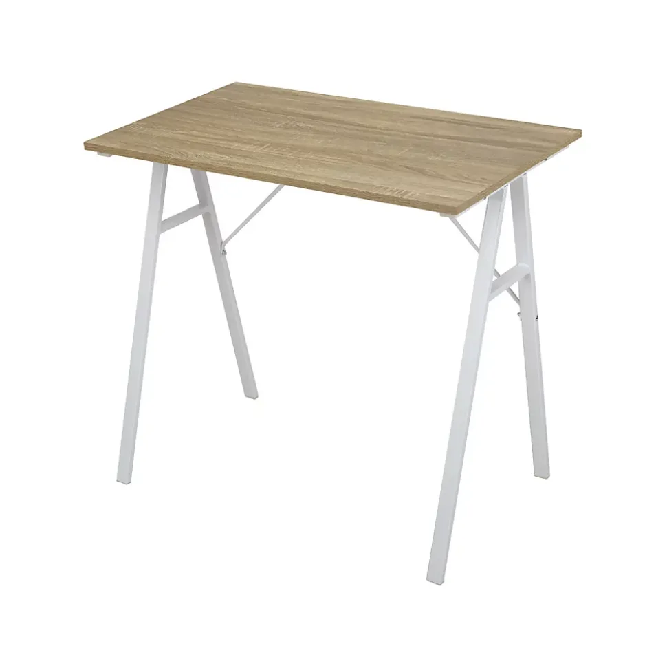 Table d'ordinateur Bureau de jeu Gaming Moderne en Acier Bois beige