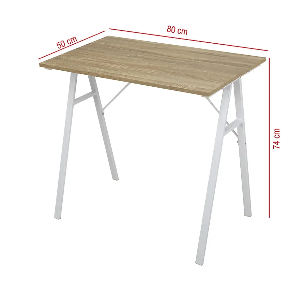 Table d'ordinateur Bureau de jeu Gaming Moderne en Acier Bois beige
