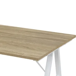 Table d'ordinateur Bureau de jeu Gaming Moderne en Acier Bois beige