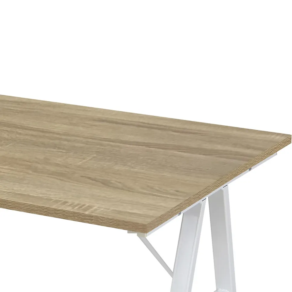 Table d'ordinateur Bureau de jeu Gaming Moderne en Acier Bois beige