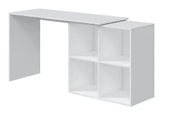 Table du bureau, meuble du bureau réversible en bois coloris blanc artic - hauteur 74 x longueur 120-152 x profondeur 77 cm