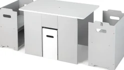 Table Enfant avec 2 Chaises 3 Ans Table Activités 4 en 1 avec Banc de Rangement Couvercle Amovible Boucle de Sécurité